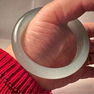 "Natural Grade AAA High Icy White Burmese Jade jadeite bracelets 60mm Certified